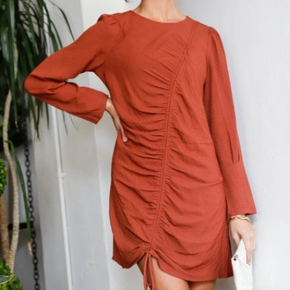 CHIC DOLLZ Textured Asymmetric Front Lace Tie Drap - Picture 6 of 7